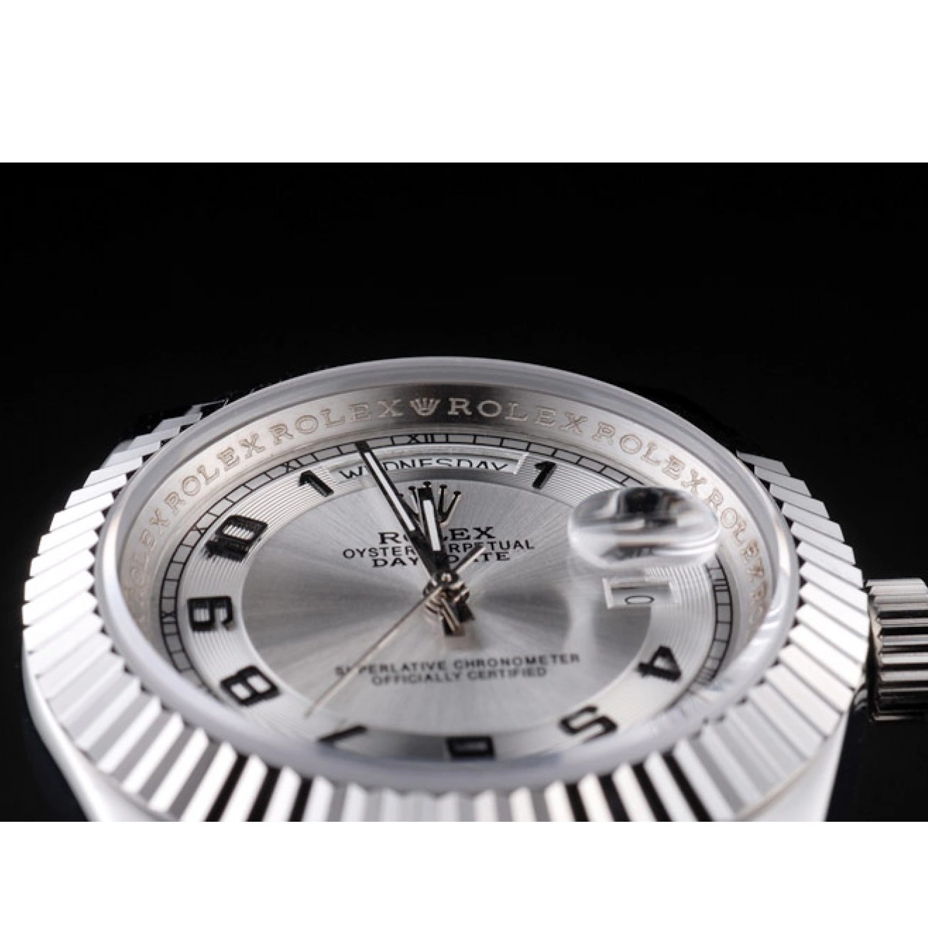 Aaa fake watches Dial White Rolex Stainless Day-Date Polished Steel 0710